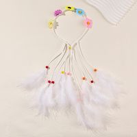 Women's Vacation Bohemian Pastoral Feather Flower Artificial Feather Rope Hair Band main image 8
