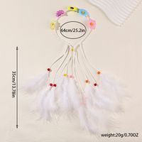 Women's Vacation Bohemian Pastoral Feather Flower Artificial Feather Rope Hair Band main image 2