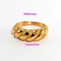 316L Stainless Steel  18K Gold Plated Modern Style Classic Style Shiny Metallic Water Droplets Solid Color Open Rings Rings sku image 1