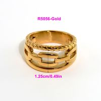 316L Stainless Steel  18K Gold Plated Modern Style Classic Style Shiny Metallic Water Droplets Solid Color Open Rings Rings sku image 5