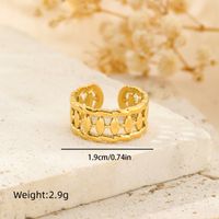 304 Stainless Steel 18K Gold Plated Pastoral Simple Style Heart Shape Butterfly Open Rings main image 3