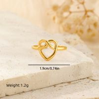 304 Stainless Steel 18K Gold Plated Pastoral Simple Style Heart Shape Butterfly Open Rings main image 6