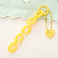 Sweet Letter Heart Shape Arylic Stoving Varnish Bag Pendant Mobile Phone Chain sku image 4