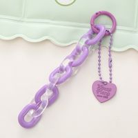 Sweet Letter Heart Shape Arylic Stoving Varnish Bag Pendant Mobile Phone Chain sku image 5