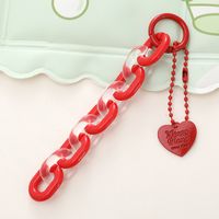 Sweet Letter Heart Shape Arylic Stoving Varnish Bag Pendant Mobile Phone Chain sku image 7