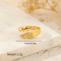 304 Stainless Steel 18K Gold Plated Pastoral Simple Style Heart Shape Butterfly Open Rings main image 4