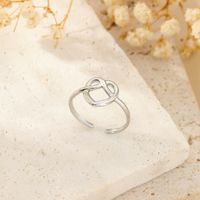 304 Stainless Steel 18K Gold Plated Pastoral Simple Style Heart Shape Butterfly Open Rings sku image 4