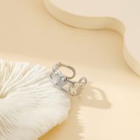 304 Stainless Steel 18K Gold Plated Pastoral Simple Style Heart Shape Butterfly Open Rings sku image 8