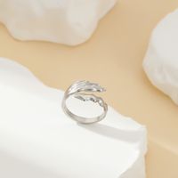 304 Stainless Steel 18K Gold Plated Pastoral Simple Style Heart Shape Butterfly Open Rings sku image 10