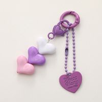 Sweet Letter Heart Shape Arylic Stoving Varnish Bag Pendant Mobile Phone Chain Keychain main image 3