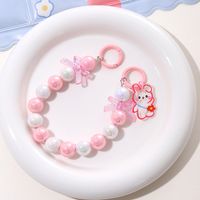 Cartoon Style Cute Bear Bow Knot Beaded Beaded Plating Bag Pendant Mobile Phone Chain Keychain sku image 2