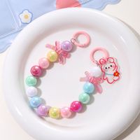 Cartoon Style Cute Bear Bow Knot Beaded Beaded Plating Bag Pendant Mobile Phone Chain Keychain sku image 3