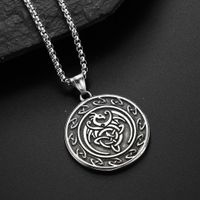 Casual Retro Symbol 304 Stainless Steel 18K Gold Plated Unisex Pendant Necklace main image 3