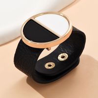 Wholesale Jewelry IG Style Simple Style Color Block Pu Leather Plating Bangle sku image 1