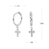 1 Pair Basic Cross Plating Sterling Silver Earrings sku image 1