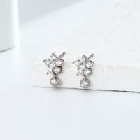1 Pair Simple Style Star Inlay Sterling Silver Zircon Ear Studs main image 6