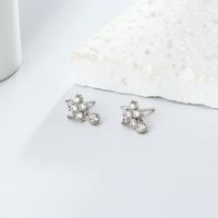 1 Pair Simple Style Star Inlay Sterling Silver Zircon Ear Studs main image 7
