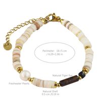 Casual Vacation Handmade Geometric Gold Plated 304 Stainless Steel Natural Stone Freshwater Pearl Wholesale Bracelets Necklace sku image 1