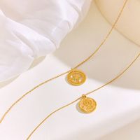 304 Stainless Steel 18K Gold Plated Casual Plating Round Star Pendant Necklace main image 1