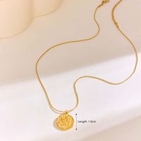 304 Stainless Steel 18K Gold Plated Casual Plating Round Star Pendant Necklace main image 9