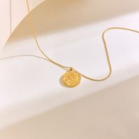304 Stainless Steel 18K Gold Plated Casual Plating Round Star Pendant Necklace sku image 2