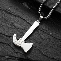 Casual Axe 304 Stainless Steel Inlay Rhinestones 18K Gold Plated Unisex Pendant Necklace main image 3