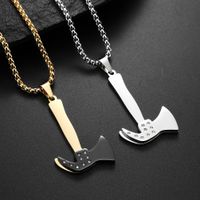 Casual Axe 304 Stainless Steel Inlay Rhinestones 18K Gold Plated Unisex Pendant Necklace main image 5