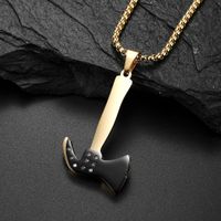 Casual Axe 304 Stainless Steel Inlay Rhinestones 18K Gold Plated Unisex Pendant Necklace main image 4