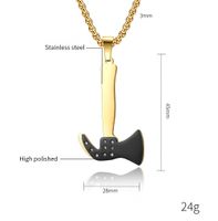Casual Axe 304 Stainless Steel Inlay Rhinestones 18K Gold Plated Unisex Pendant Necklace main image 2