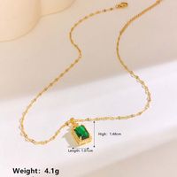 304 Stainless Steel 18K Gold Plated Elegant Lady Streetwear Plating Inlay Round Square Zircon Pendant Necklace main image 2