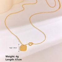 304 Stainless Steel 18K Gold Plated Y2K Casual Classic Style Plating Square Heart Shape Pendant Necklace main image 3