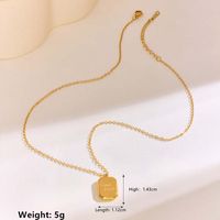 304 Stainless Steel 18K Gold Plated Y2K Casual Classic Style Plating Square Heart Shape Pendant Necklace main image 2