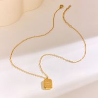 304 Stainless Steel 18K Gold Plated Y2K Casual Classic Style Plating Square Heart Shape Pendant Necklace main image 9