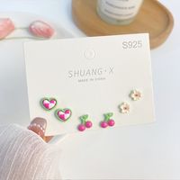 Fashion Heart Shape Flower Butterfly Alloy Plating Women's Earrings 1 Set sku image 23
