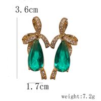 1 Pair IG Style Modern Style Classic Style Water Droplets Bow Knot Inlay Brass Zircon 14K Gold Plated Drop Earrings main image 2