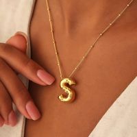Wholesale Casual Classic Style Letter Copper 14K Gold Plated Pendant Necklace main image 5