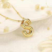 Wholesale Casual Classic Style Letter Copper 14K Gold Plated Pendant Necklace main image 3