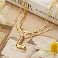 Wholesale Casual Classic Style Letter Copper 14K Gold Plated Pendant Necklace main image 4