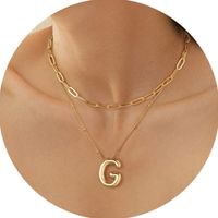 Wholesale Casual Classic Style Letter Copper 14K Gold Plated Pendant Necklace sku image 6