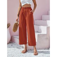 Women's Holiday Daily Casual Vintage Style Solid Color Ankle-Length Button Casual Pants main image 1