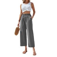 Women's Holiday Daily Casual Vintage Style Solid Color Ankle-Length Button Casual Pants main image 5