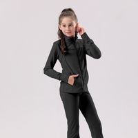 Simple Style Solid Color Nylon Turtleneck Active Sets Coat Flared Pants main image 4