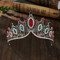 Elegant Lady Crown Alloy Plating Inlay Artificial Gemstones Crown sku image 2