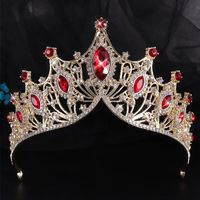 Elegant Lady Crown Alloy Plating Inlay Artificial Gemstones Crown sku image 5
