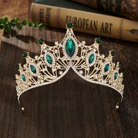 Elegant Lady Crown Alloy Plating Inlay Artificial Gemstones Crown sku image 7