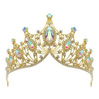 Elegant Lady Crown Alloy Plating Inlay Artificial Gemstones Crown sku image 13