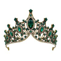 Elegant Lady Crown Alloy Plating Inlay Artificial Gemstones Crown sku image 12