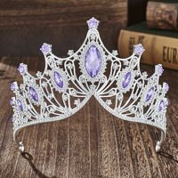 Elegant Lady Crown Alloy Plating Inlay Artificial Gemstones Crown sku image 14