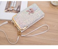 Women's Cartoon Solid Color Pu Leather Sequins Lock Clasp Wallets main image 5