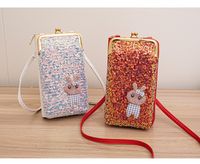 Women's Cartoon Solid Color Pu Leather Sequins Lock Clasp Wallets main image 2